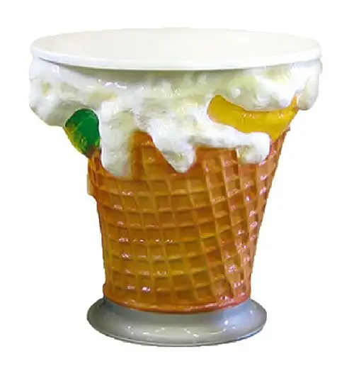 TAVOLO GELATO IN VETRORESINA UI041 Dimensioni cm ø 80 x