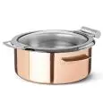 Scaldavivande Tondo Con Coperchio Copper in Acciaio/Vetro - ABERT Linea COSMO - Codice V334052T01 - Diametro 33 cm - Imballo confezione da n. 1 Unità