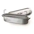 Pesciera Con Griglia E Coperchio  in Alluminio - AGNELLI Linea ALLUMINIO 118 - 3 MM - Codice ALMA118 - Spessore mm 3 - Dimensioni cm 50x15 - Altezza cm 12 - Imballo confezione da n. 1 Unità