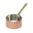 Casseruolina Servire 1 Manico  in Rame Stagnato - AGNELLI Linea RAME MARTELLATO STILE FRANCESE - Codice COCU104M - Spessore mm 2 - Diametro 7 cm - Altezza cm 35 - Imballo confezione da n. 1 Unità