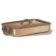 Rostiera Rettangolare 2 Manici  in Rame Stagnato - AGNELLI Linea FORNO - RAME LISCIO STAGNATO - 3 MM - Codice ALCU150C - Spessore mm 2 - Dimensioni cm 36x26 - Altezza cm 6 - Imballo confezione da n. 1 Unità