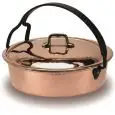 Casseruola Per Risotti Con Coperchio  in Rame Martellato - AGNELLI Linea RAME MARTELLATO - 2 MM - Codice COCU106RM - Spessore mm 2 - Diametro 32 cm - Altezza cm 85 - Imballo confezione da n. 1 Unità