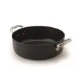 Casseruola Bassa 2 Manici in Alluminio Antiaderente B Cristal - AGNELLI Linea AL BLACK - 3 MM - Codice ALSA106SS - Spessore mm 3 - Capacità 64 lt - Diametro 28 cm - Altezza cm 95 - Imballo confezione da n. 1 Unità