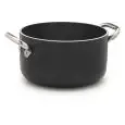 Casseruola Alta 2 Manici  in Alluminio Antiaderente B Cristal - AGNELLI Linea AL BLACK - 5 MM - RADIANTE - Codice ALSA2104SSPI - Spessore mm 5 - Capacità 17 lt  - Diametro 16 cm - Altezza cm 8 - Imballo confezione da n. 1 Unità