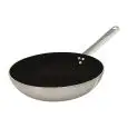 Padella Svasata Alta 1 Manico  in Alluminio/Acciaio Antiaderente - AGNELLI Linea INDUCTION CHEF - SHARK SKIN - 3 MM - Codice ALSA6111BG - Diametro 20 cm - Altezza  55 - Imballo confezione da n. 1 Unità