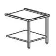 TAVOLO USCITA PER LAVASTOVIGLIE CAPOTE - Mod. TL - DESTRO/SINISTRO - CON RIPIANO INFERIORE - Per lavastoviglie mod. ES90