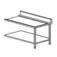 TAVOLO USCITA CON ALZATINA PER LAVASTOVIGLIE CAPOTE - Mod. TLA - DESTRO/SINISTRO A SECONDA DEL MODELLO - CON RIPIANO INFERIORE - Per lavastoviglie mod. ES90