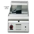 Fry Top a gas professionale da banco piastra liscia cromata superchrome Allforfood FTL/4GS linea ELLE