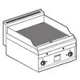 Fry Top a gas professionale da banco piastra rigata in acciaio Allforfood FTR/6G linea ELLE