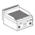 Fry Top a gas professionale da banco piastra rigata cromata superchrome Allforfood FTR/6GS linea ELLE