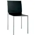 Sedia - colore nero - Struttura in metallo cromato, scocca in polipropilene - Modello 074-CT123N1