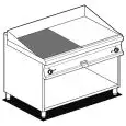Fry Top elettrico professionale piastra 1/2 liscia 1/2 rigata in acciaio Allforfood FTLR/712ET linea ELLE