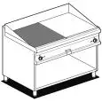 Fry Top elettrico professionale piastra 1/2 liscia 1/2 rigata cromata superchrome Allforfood FTLR/712ETS linea ELLE