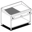 Fry Top a gas professionale piastra 1/2 liscia 1/2 rigata cromata superchrome Allforfood FTLR/712GS linea ELLE