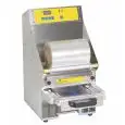 TERMOSIGILLATRICI per VASCHETTE DA BANCO - Mod. TESISSF213 - ELETTRICA - SEMIAUTOMATICA - DIGITALE - STAMPO FUSTELLATO NON INCLUSO - DIMENSIONE MASSIMA CONTENITORE mm 235x180 - NORMA CE