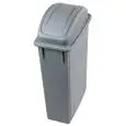 Gettacarte con coperchio a sportello basculante in polipropilene grigio, capacità lt 90 Medial Office 90 Mod 102210