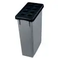 Gettacarte con coperchio raccolta bicchieri in polipropilene grigio e nero, capacità lt 90 Medial Office 90 Mod 102211