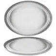 Piatto Ovale Grigio - COSTA VERDE Linea AGMA BREEZE - Dimensioni cm 38x28 - Imballo confezione da n. 6 Unità