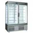 VETRINA REFRIGERATA PER PASTICCERIA - MOD. TEK/44 - STRUTTURA ESTERNA IN ALLUMINIO ANODIZZATO - VETRO BASSO EMISSIVO - TEMP. °C +2/+10 - DUE SCOMPARTI SEPARATI - ALIMENTAZIONE MONOFASE - REFRIGERAZIONE STATICA - VETRO ESPOSITIVO A SCELTA SU 1, 2 ,3 o 4 LA