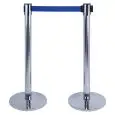 Asta delimita corsie con nastro retraibile blu in acciaio inox Aisi 304 brillante Medial Alfa Mod 103350