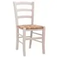 Sedia - colore bianco - Struttura in legno di faggio, seduta impagliata - Modello 1037-G03-W-01