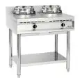 Cucina cinese 2 fuochi wok a gas Bartscher - Mod 1052103 - Potenza kW 23 - Dimensioni cm L 90 x P 60 x 96 H