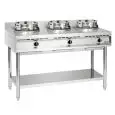 Cucina cinese 3 fuochi wok a gas Bartscher - Mod 1053103 - Potenza kW 34,5 - Dimensioni cm L 150 x P 60 x 96 H