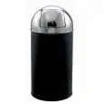 Gettacarte push in metallo verniciato nero con coperchio in inox, capacità lt 40 Medial Apollino Mod 106053