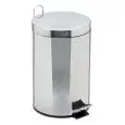 Pattumiera a pedale in acciaio inox finitura brillante, capacità lt 12 Medial Bin Galva Mod 106412