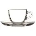 Tazza Caffè Con Piatto  - PASABAHCE Linea BASIC - Codice 97984 - Capacità 9 cl 3 z - Diametro 82 mm - Altezza mm 52 - Imballo confezione da n. 6 Unità
