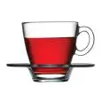 Tazza Cappuccino Con Piatto - PASABAHCE Linea AQUA - Codice 95040 - Capacità 215 cl 7 1/4 z - Diametro 105 mm - Altezza mm 825 - Imballo confezione da n. 6 Unità