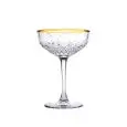 Coppa Champagne  - PASABAHCE Linea TIMELESS GOLDEN TOUCH - Codice 440236-G - Capacità 27 cl 8  5/8 z - Diametro 110 mm - Altezza  157 - Imballo confezione da n. 4 Unità