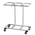 Carrello portasacco per la raccolta differenziata in metallo verniciato bianco su ruote, capacità lt 110x3 Medial Triflux Mod 108010