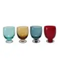 C/4 Calici Acqua Colori Assortiti in Pasta di Vetro - MEDRI Linea SLEEK - Codice 19-9155-B-2T - Capacità 32 cl 11  3/4 z - Diametro 85 mm - Altezza mm 110 - Imballo confezione da n. 1 Unità