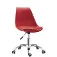 Poltrona ufficio - colore rosso - Struttura in metallo cromato, scocca in polipropilene, cuscino in ecopelle - Modello 1126-red