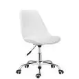Poltrona ufficio - colore bianco - Struttura in metallo cromato, scocca in polipropilene, cuscino in ecopelle - Modello 1126-white