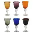 C/6 Calici Colori Assortiti in Pasta di Vetro - MEDRI Linea BUBBLES - Codice GH0106WA-ASS - Capacità 33 cl 11 5/8 z - Diametro 100 mm - Altezza mm 195 - Imballo confezione da n. 1 Unità