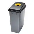 Gettacarte con coperchio a foro tondo superiore giallo, capacità lt 60 Medial Office 60 Mod 114206