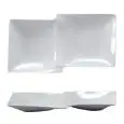 Piatto Rettangolare 2 Scomparti - MEDRI Linea PLATES - Codice 5246 - Dimensioni cm 28x14 - Imballo confezione da n. 4 Unità