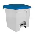 Pattumiera da interno con pedale in polipropilene bianco con coperchio blu, capacità lt 30 Medial Contitop Mod 115355