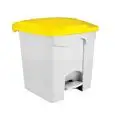 Pattumiera da interno con pedale in polipropilene bianco con coperchio giallo, capacità lt 30 Medial Contitop Mod 115356