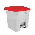 Pattumiera da interno con pedale in polipropilene bianco con coperchio rosso, capacità lt 30 Medial Contitop Mod 115357