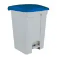 Pattumiera da interno con pedale in polipropilene bianco con coperchio blu, capacità lt 45 Medial Contitop Mod 115455