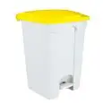 Pattumiera da interno con pedale in polipropilene bianco con coperchio giallo, capacità lt 45 Medial Contitop Mod 115456