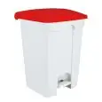 Pattumiera da interno con pedale in polipropilene bianco con coperchio rosso, capacità lt 45 Medial Contitop Mod 115457