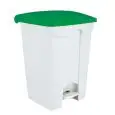 Pattumiera da interno con pedale in polipropilene bianco con coperchio verde, capacità lt 45 Medial Contitop Mod 115458