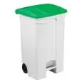 Pattumiera da esterno con ruote in polipropilene bianco con coperchio verde, capacità lt 90 Medial Contitop Mobile Mod 115598