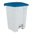 Pattumiera da interno con pedale in polipropilene bianco con coperchio blu, capacità lt 70 Medial Contitop Mod 115755