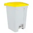 Pattumiera da interno con pedale in polipropilene bianco con coperchio giallo, capacità lt 70 Medial Contitop Mod 115756