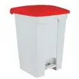 Pattumiera da interno con pedale in polipropilene bianco con coperchio rosso, capacità lt 70 Medial Contitop Mod 115757